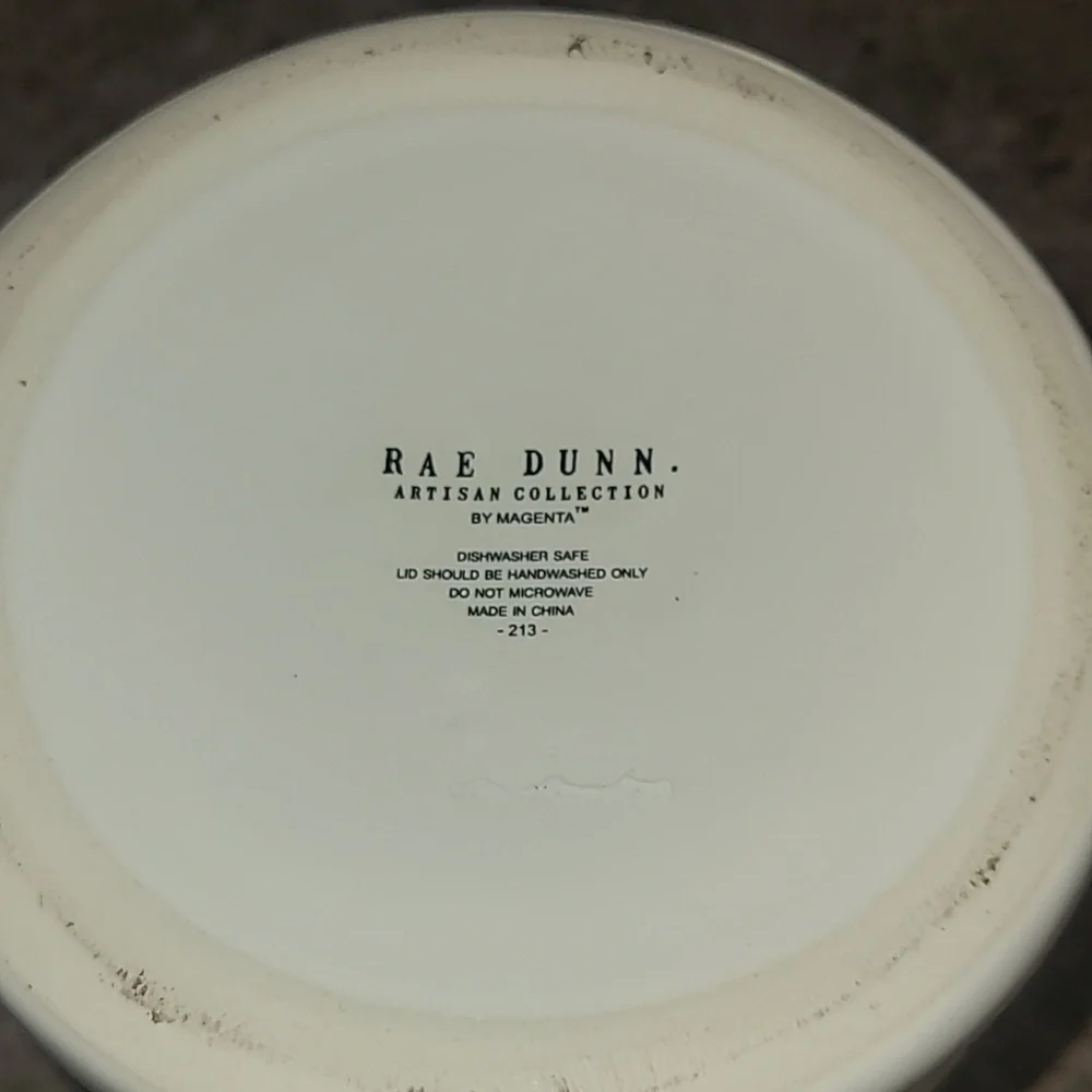 Rae Dunn White Ceramic Canister with Black Logo